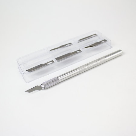 Excel Blades Light Duty Aluminum Knife Handle with 6 Asst. Light Duty Blades, 6pk. 19064